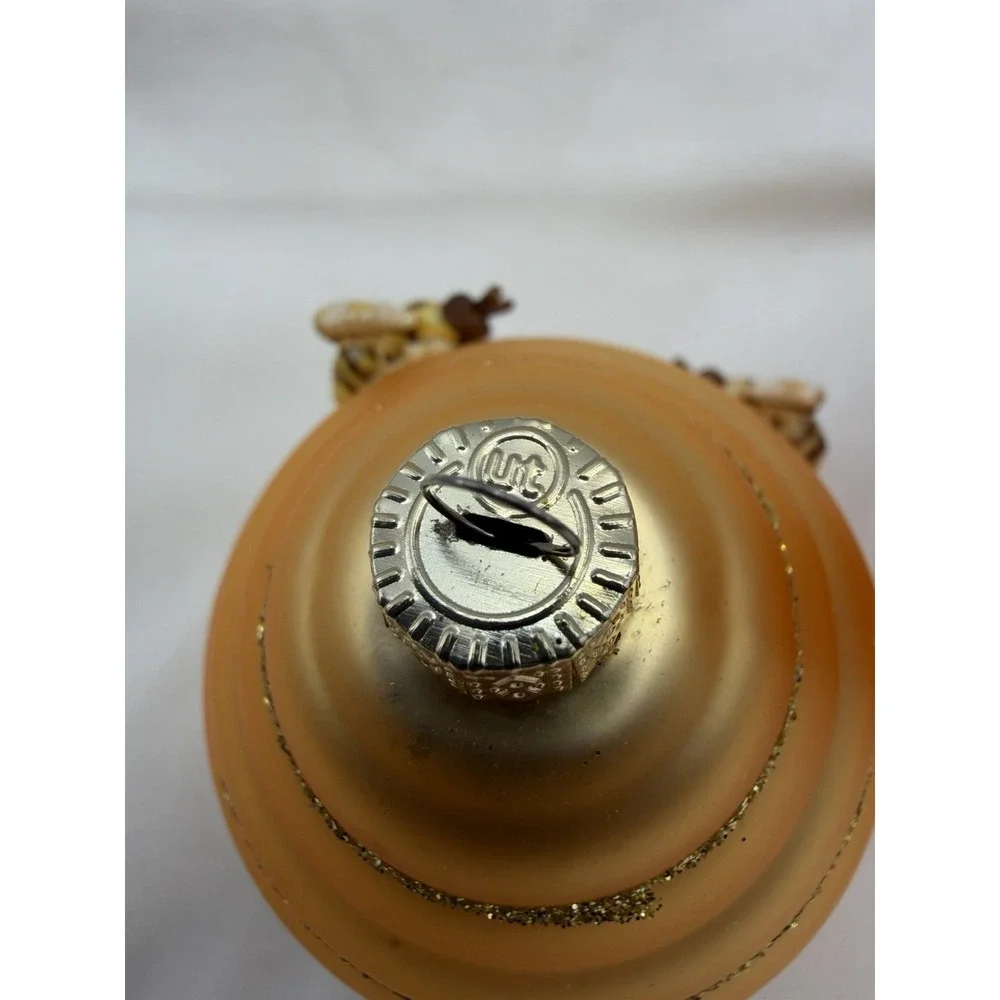 Martha Stewart Set of 2 Glass Plastic Ornaments Bee Jar